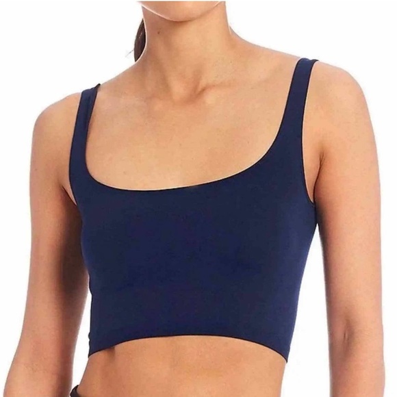 Free People Scoop Neck Crop Brami in Navy - Picture 1 of 6